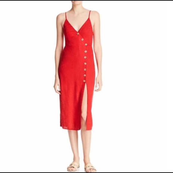 Re:Named Red Linen Sleeveless Midi Sundress - Picture 1 of 7